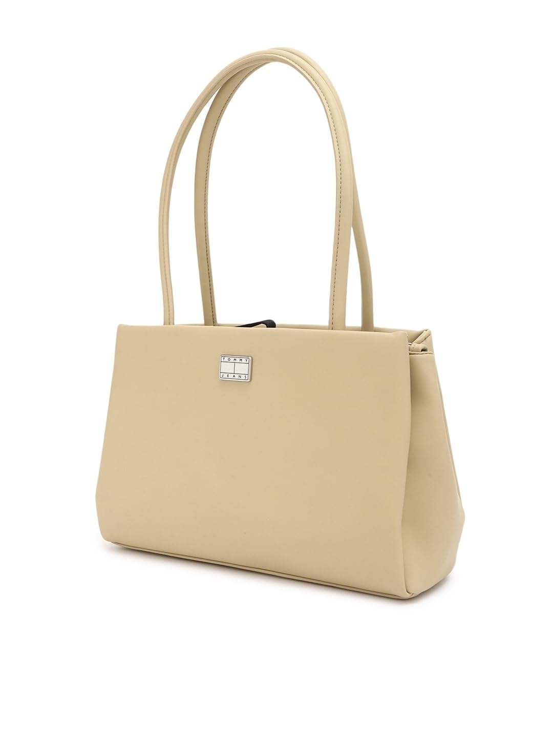 Tommy Hilfiger Solid Beige Pu Shoulder Bags