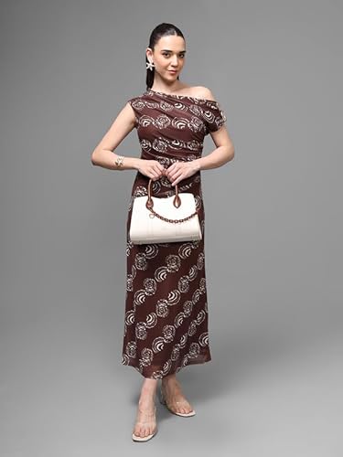 Kazo Morocco Midi Dress (Brown_XL)