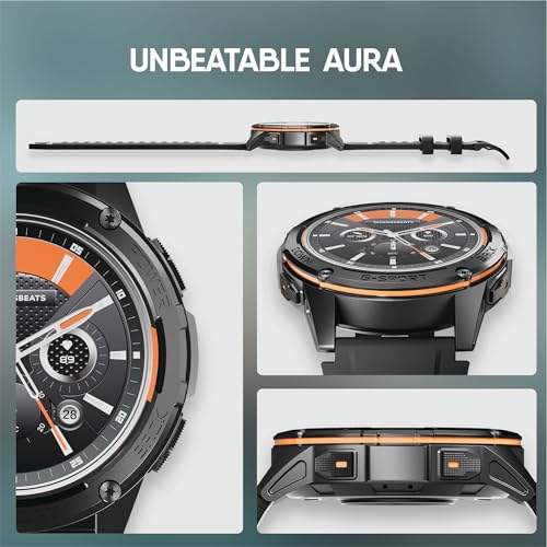 CrossBeats Armour Pro AI Premium Smart Watch for Man, Latest 1.43” AMOLED Always on Display,5 ATM Waterproof,Compass,30-Day Battery, GPS,BT Calling Smartwatch,150+ Sports Modes,BP,HR,SPO2,Android,iOS