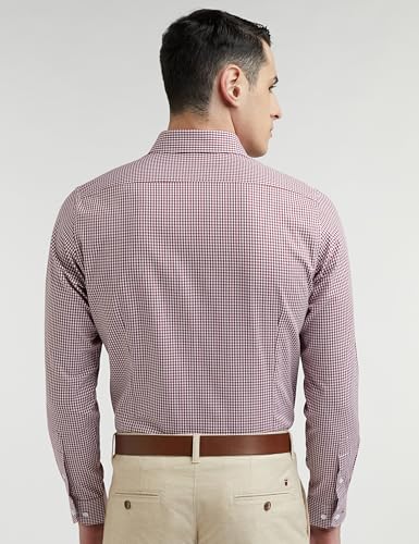 Van Heusen Men's Cotton Slim Fit Shirt (Vhsffslbj70970_Maroon 42)
