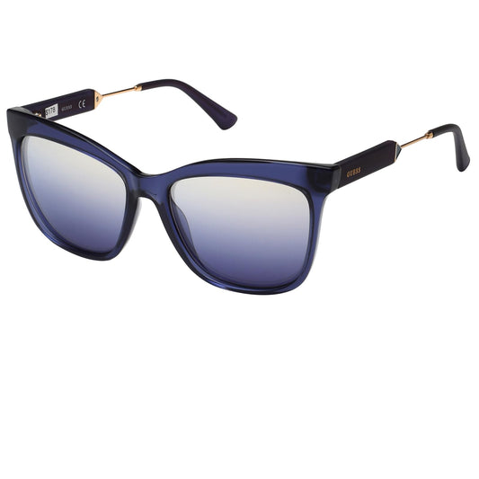 Guess UV Protected Blue Geometric Full rim Sunglasses for Women - GU7620 55 92W