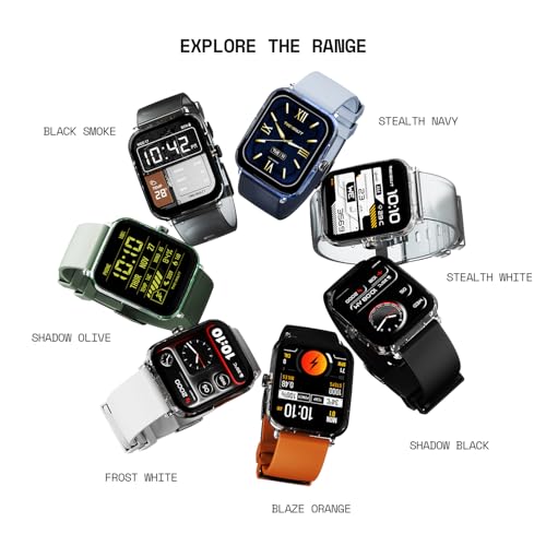 Fire-Boltt Ninja Phantom Smart Watch 1.83” Display, Transparent Clear Body Design, Bluetooth Calling, 120+ Sports Modes, Voice Assistant, AI Outfit Watch Face Smartwatch for Men & Women Stealth Navy