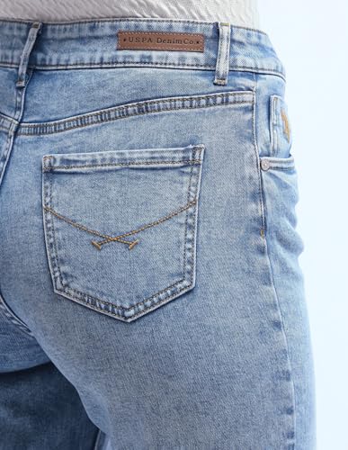 U.S. POLO ASSN. High Rise Straight Fit Jeans (UWAW24JEN111_Blue_26)