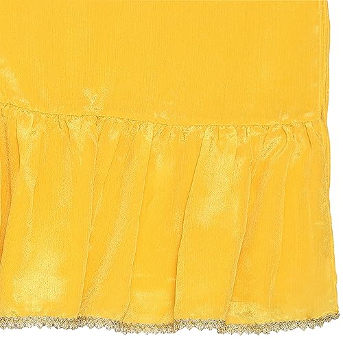 BIBA Girls SOLID; EMBROIDRED SHORT_KURTA KID(KW5444_YELLOW_5)