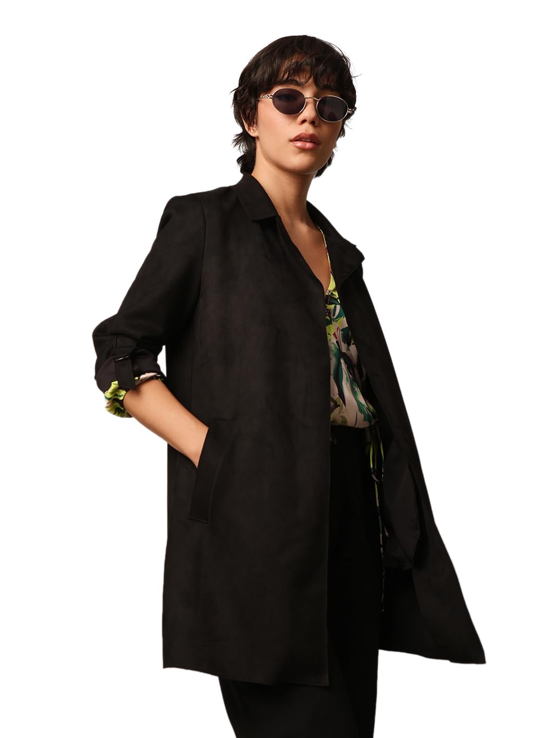 ONLY Women's Regular Fit Black Coat