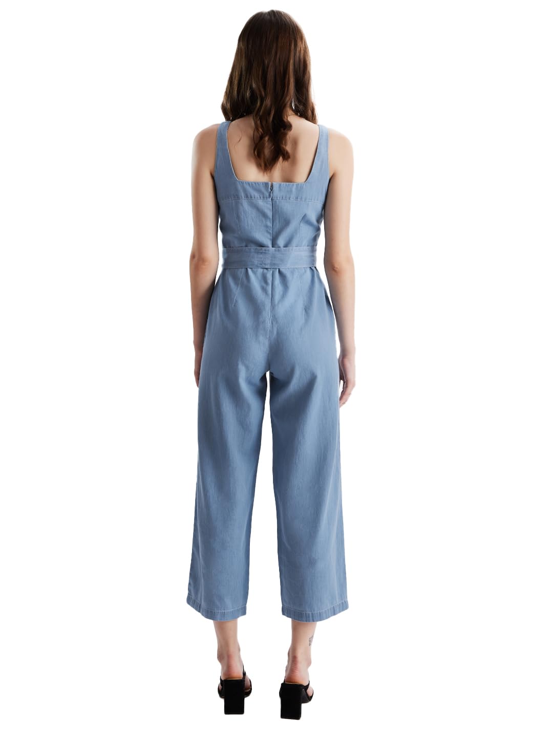 The Souled Store Women Denim Jumpsuit: Ice Blue Jumpsuits