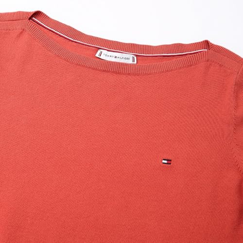Tommy Hilfiger Red Organic Cotton Solid Women Regular Fit Sweater