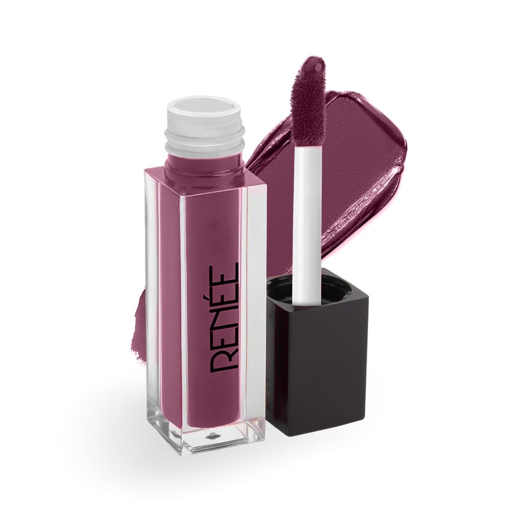 RENNE Everyday Quick Stay Liquid Lipstick - Wine Charm, Velvety matte Finish, Long-Lasting & Lightweight, Hydrating & Non-Drying Formula, Ultra-rich Pigment, Jojoba Oil & Vitamin E Infused