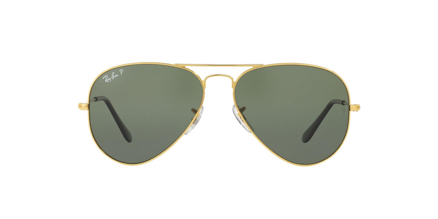 Ray-Ban Men Polarized Green Lens Pilot Sunglasses - 0RB3025I001/5862
