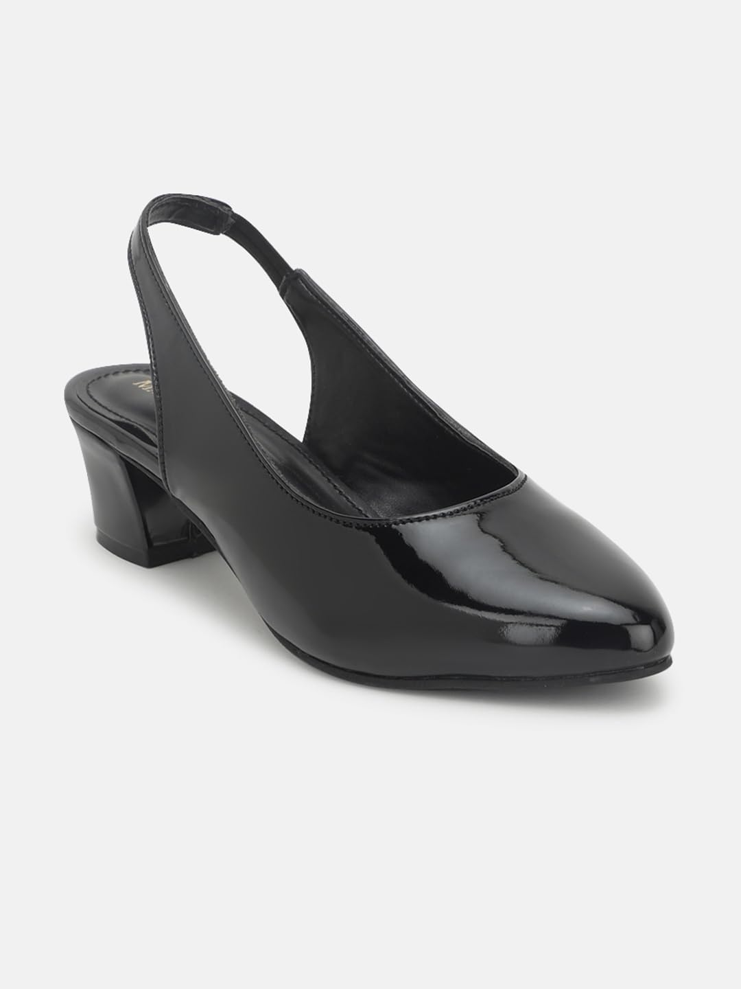 Marc Loire Pointed Toe Block Heel Fashion Sandal for Women (Black, 6)