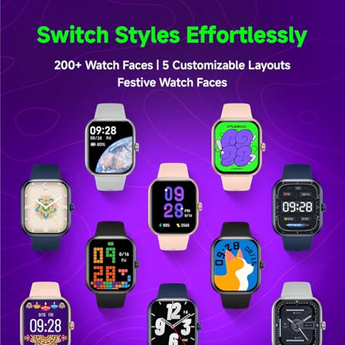 Redmi Move Smartwatch | 1.85" AMOLED (390×450, 600 nits) | Bluetooth Calling | 140+ Sports | 24×7 HR & SPO₂ | AOD | Up to 14-Day Battery | HyperOS (Blue Blaze Strap)
