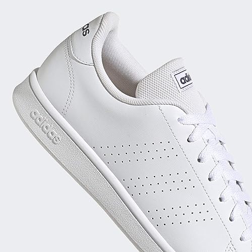 Adidas Men Synthetic Advantage Base Tennis Shoes, FTWWHT/FTWWHT/SHANAV, UK-8.5