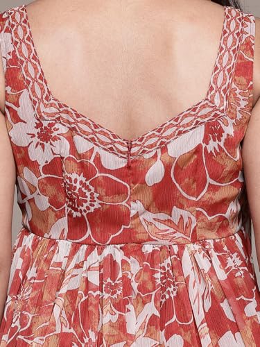 Aarke Ritu Kumar Rust Wild Lupine Sleeveless Kurta With Pant And Dupatta