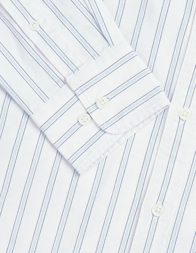 U.S.Polo Association Men's Vertical Striped Oxford Shirt (USSHT3400_Blue_38)