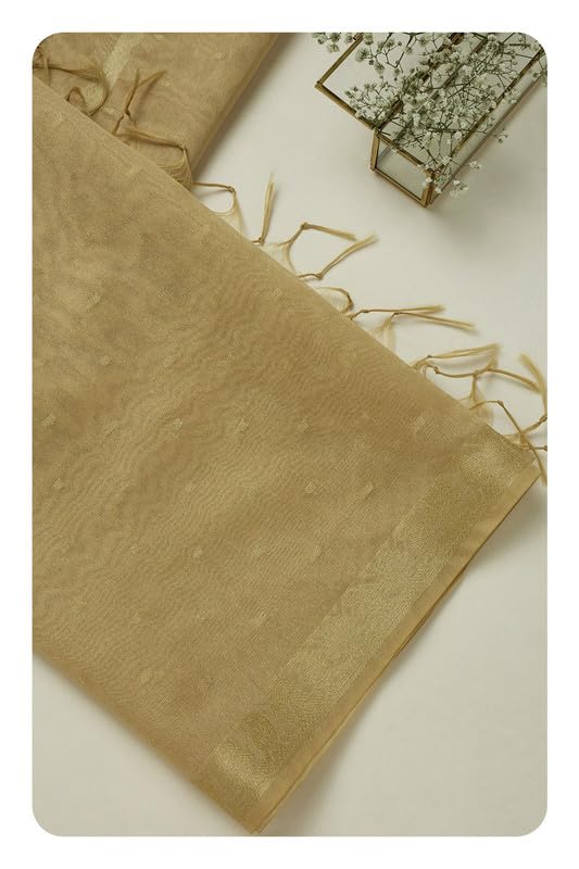 Soch Womens Beige Zari Woven Dupatta With Zari