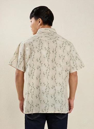MARK & ALBERT Mens Half Sleeves Linen Shirt | Stylish Casual Shirt for Men