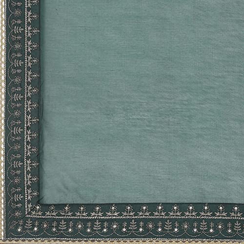 BIBA WOMEN EMBROIDERY STRAIGHT SALWAR KURTA DUPATTA(SKDKINARI7810_DARK GREEN_32)