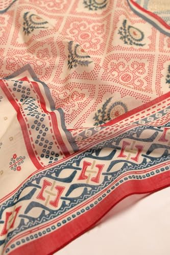 Soch Womens Cream Mul Chanderi Floral Salwar Suit With Hand Embroidery and Sequin Details