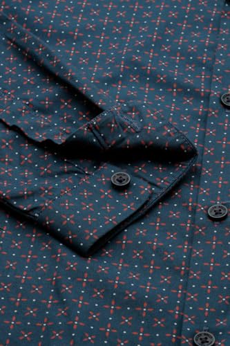 Boys Green Print Casual Shirt