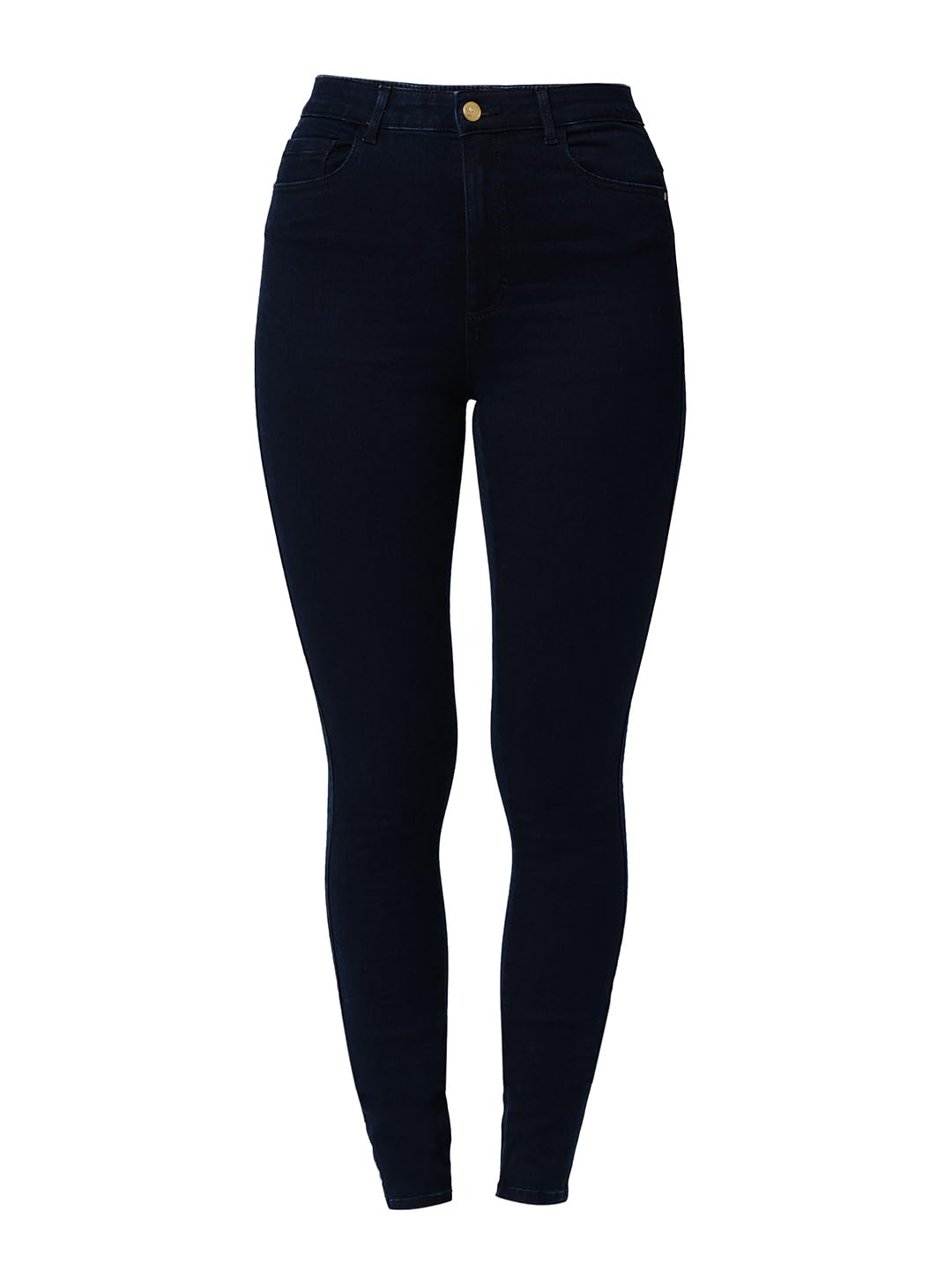 ONLY Women Solid Cotton Blend Skinny Fit High Rise Regular Length Dark Blue Jeans