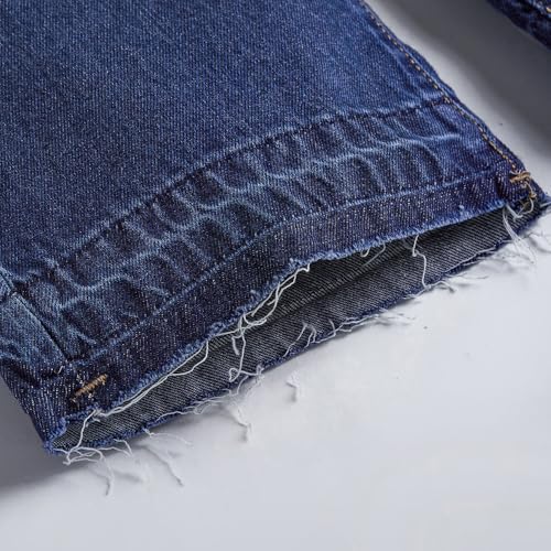Hopscotch Girls Frayed Wide Leg Fit Cotton Jeans in Blue Color for Age (4-5 Years)