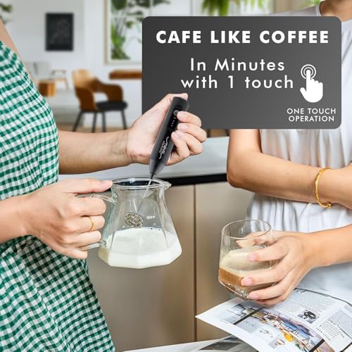 Coffee Frother Electric Rechargeable Coffee Maker Machine for Home Electric Coffee Frother Machine & Milk Whisker with Dual Spring Tech GetSetNova | 1 Year Warranty