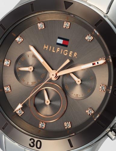 Tommy Hilfiger Mellie Qtz Multifunction Analog Grey Round Dial Silver Stainless Steel Watch for Women - TH1782742W
