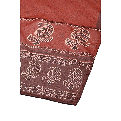 BIBA Polyester Women Printed Straight Salwar Kurta Dupatta(Skd5794_Rust_34)