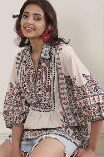 Biba Women Brown Cotton Straight Shirt_38