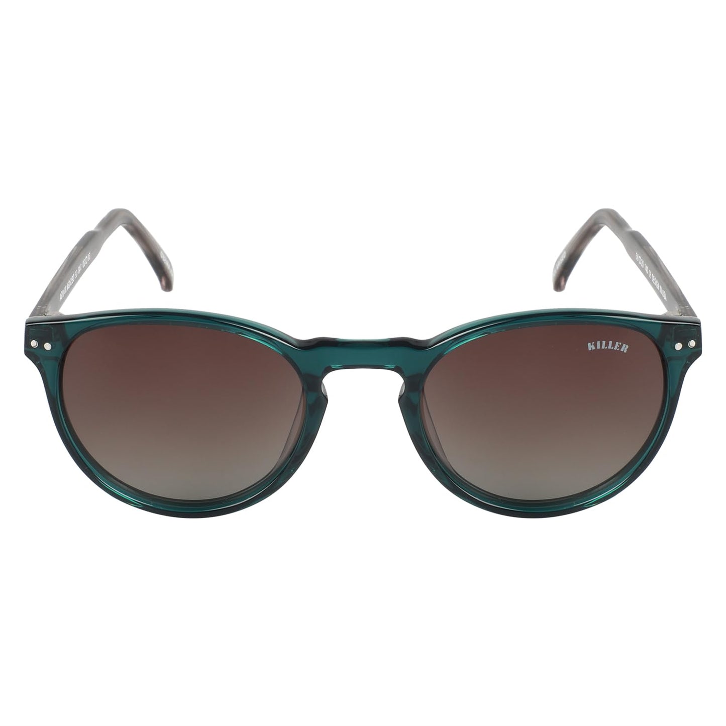 KILLER Women Sunglass - Round Shaped Polycarbonate Lens Sunglasses For Women & Girls, Color - Frame - Green, Lens - Grey