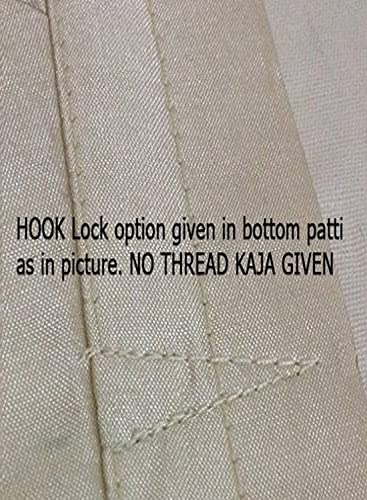 JISB Silk Cotton Saree Blouse, Elbow Length Sleeves, Round Neck, Front Hook and Eye (Cream, M)