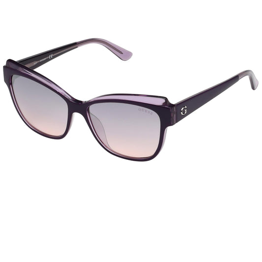 Guess Women's GU759283U Sunglasses, Color: Violet/Other/Bordeaux Mirror, Size: 57