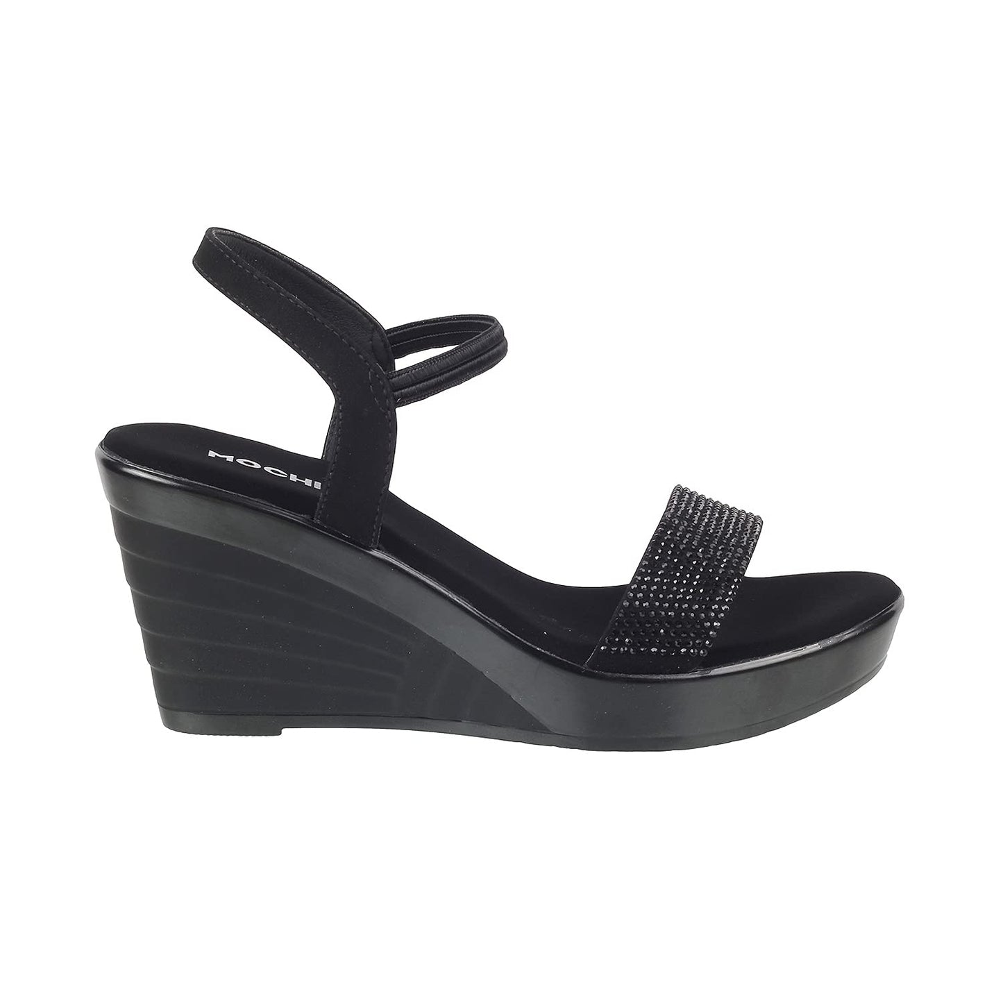 Mochi Womens Synthetic Black Sandals (Size (6 UK (39 EU))