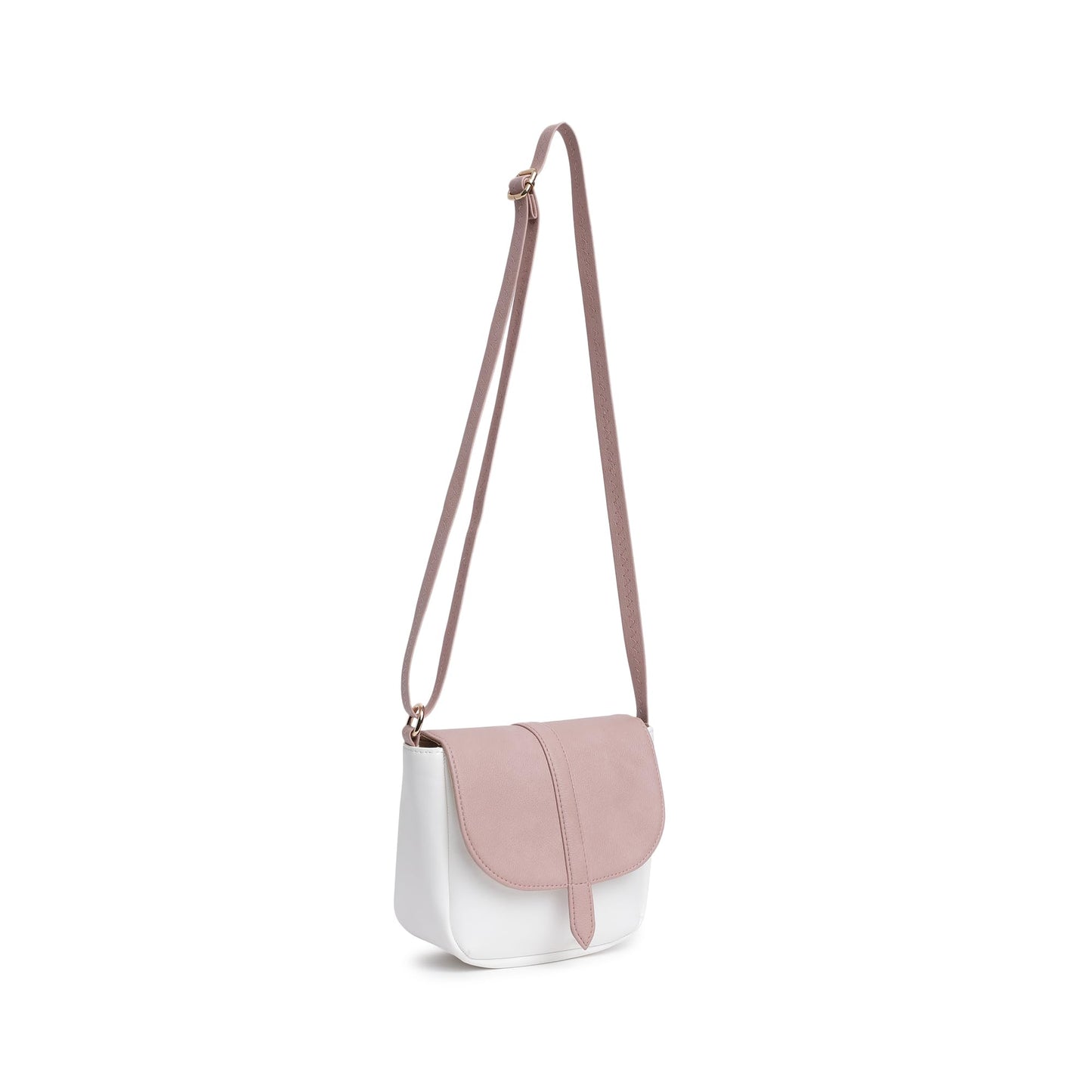 Fastrack Classic Sling Bag for Women | Stylish Crossbody Bag for Girls, Ladies, Women | Spacious, Two-Toned Bag Made of Faux Leather (Powder Pink)