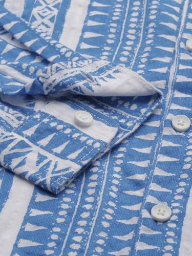Boys Blue Print Casual Shirt