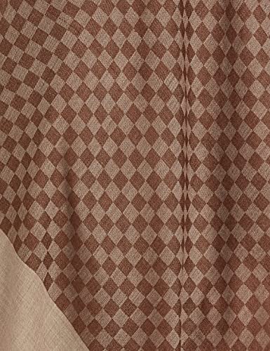 Pashtush Mens Reversible Stole, checkered design Rich Coffee