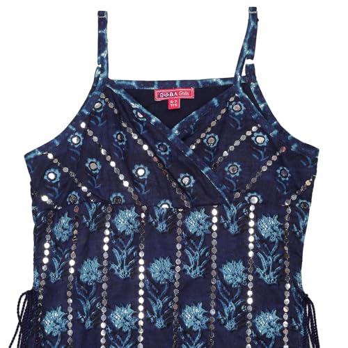 BIBA Girl's Cotton Kurta, Sharara, Dupatta (KWMNM6223AW24IND_Indigo