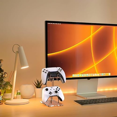 OOPZ Dual game pad Controller Holder Gaming Accessories, Suitable for Almost All Controllers, Controller Stand for Xbox ONE PS4 PS5 STEAM PC (Crystal Clear)