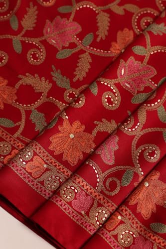 Soch Womens Red Viscose Blend Floral Salwar Suit