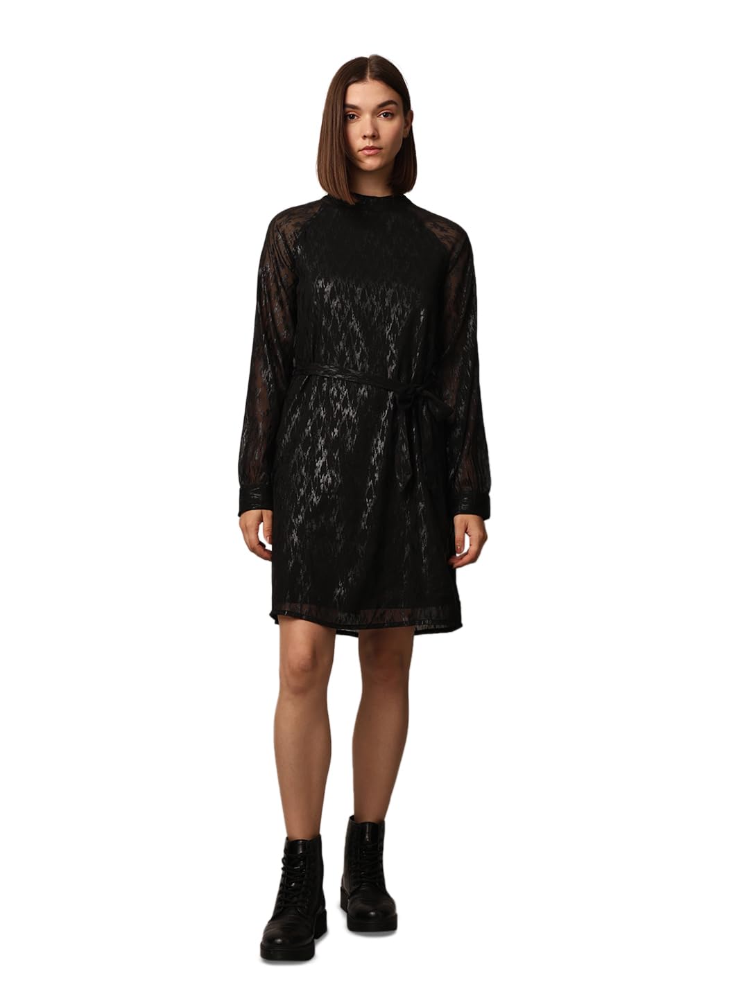 ONLY Women Fit and Flare Black Dress - Main Image