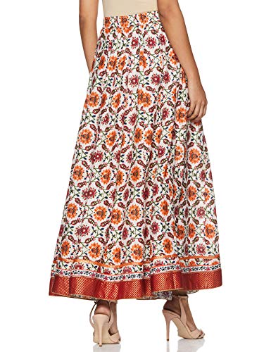 W for Woman Synthetic Full Skirt Off White