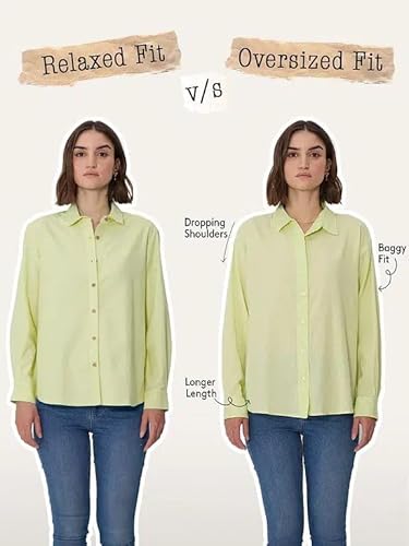 The Souled Store Stripe Shirt: Blueprint Women and Girls Full Sleeves Spread Collar Light Blue Striped Cotton Oversized Fit Lightweight All-Season Shirt for Casual Wear