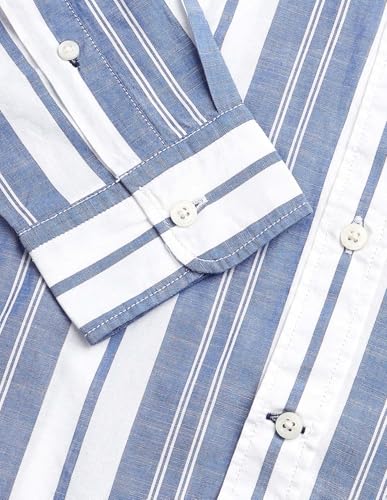 U.S. Polo Assn. Denim Co. Men's Vertical Striped Regular Fit Shirt (UDSHT2236_Blue_40)
