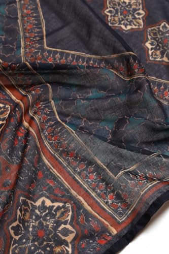 Soch Womens Blue Cotton Printed Ethnic Motifs Digital Print Salwar Suit