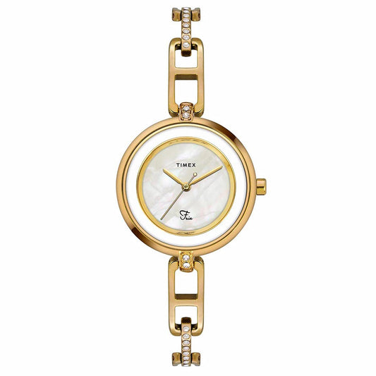 Timex Fria Analog Off White Dial Women's Watch-TWEL15401