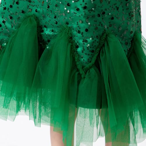 Hopscotch Girls Sleeveless Embellished Green Party Dresses for Age (12-24 Months)