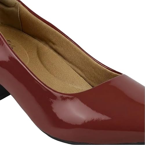 tresmode NOVO Wine Women's Block Heel Pumps in Size 7 UK / 40 EU