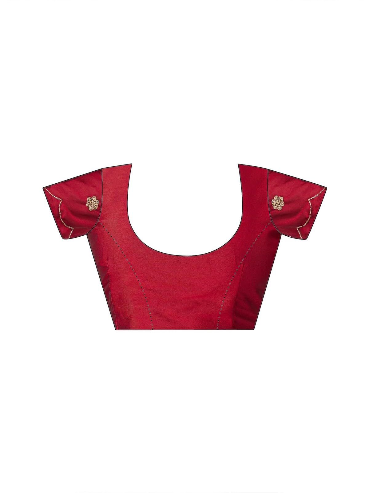 SIRIL Women's Silk Scalloped Border Saree with Unstitched Blouse Piece (5077S843A_Maroon)