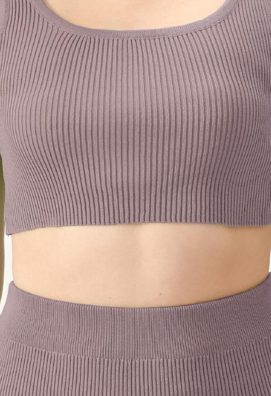 Lilac Crop Top with Bodycon Skirt