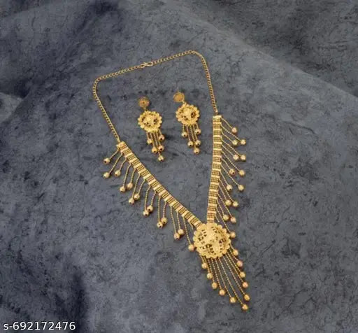 Golden blossom necklace & earrings